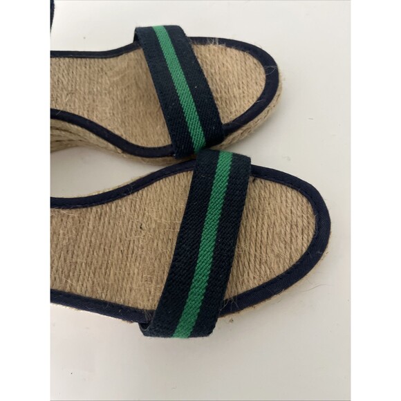 New Ralph Lauren Wedge Sandal Womens Green Blue Ilene Espadrille Ankle Strap 6B - Picture 5 of 9